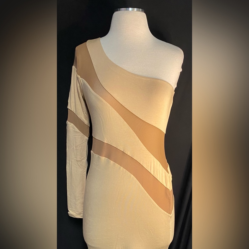Light Brown Midi Dress Large